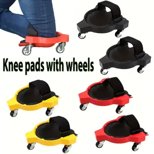 1/2pcs Multi-functional Rolling Knee Pad, Comfortable And Durable: EVA Foam Material Provides Long-lasting Comfort. The Caster Design Allows The Kneeling Pad to Roll Easily, Reducing Knee Pressure, And The Adjustable Design Is Highly Practical