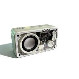 Mini Mecha Speaker with Loud Cinema-Grade Stereo Sound, Dynamic LED Lights, Rechargeable for Gaming, Travel & Easter Gifting&TF Card Support