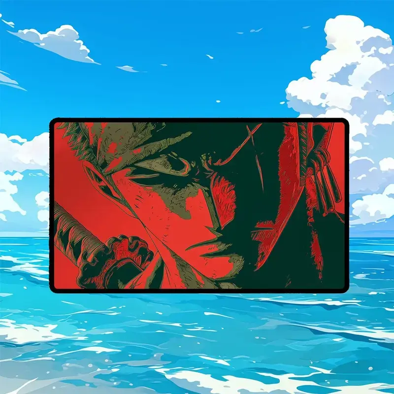 Roronoa Zoro Playmat: OP TCG Anime Gaming Mat with Zones, Anime Mouse Pad, Desk Mat, pc accessories