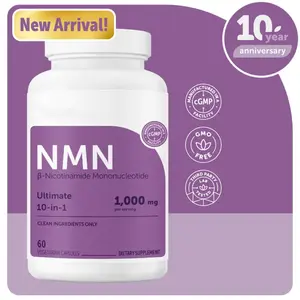 NMN Complex 1,000mg Per Serving, 10-1 Complex, Zero Filler, Pure NMN 500mg with Vitamin C, Resveratrol, CoQ10, TMG, Quercetin, & Glutathione | NAD+ Supplement Precursor