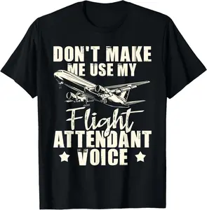 Casual Cotton shortsleeve tees My Flight Attendant Voice T-Shirt
