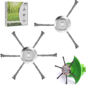 String Trimmer Replacement Head,Steel Wire Weed Brush Cutter Trimmer Head Electric Weed Blades Head Wired Trimmer Head Replacement Weed Wackers Attachment for Electric Cordless String Trimmers,6Inch/9Inch,5MM/25MM Hole Diameter Universal,dealsforyoudays