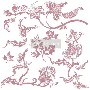 Redesign With Prima Decor Stamp - Distressed Floral Prts - 12x12 (7 pcs) photopolymer 655350652661