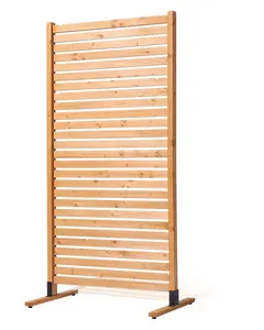 Wooden Privacy Screen 36-Inch by 76-Inch Freestanding Outdoor Privacy Screen Panel for Patio, Garden, and Deck - Weather-Resistant Natural Wood Slats, Easy Assembly, Durable Outdoor Divider for Enhanced Privacy and Aesthetics