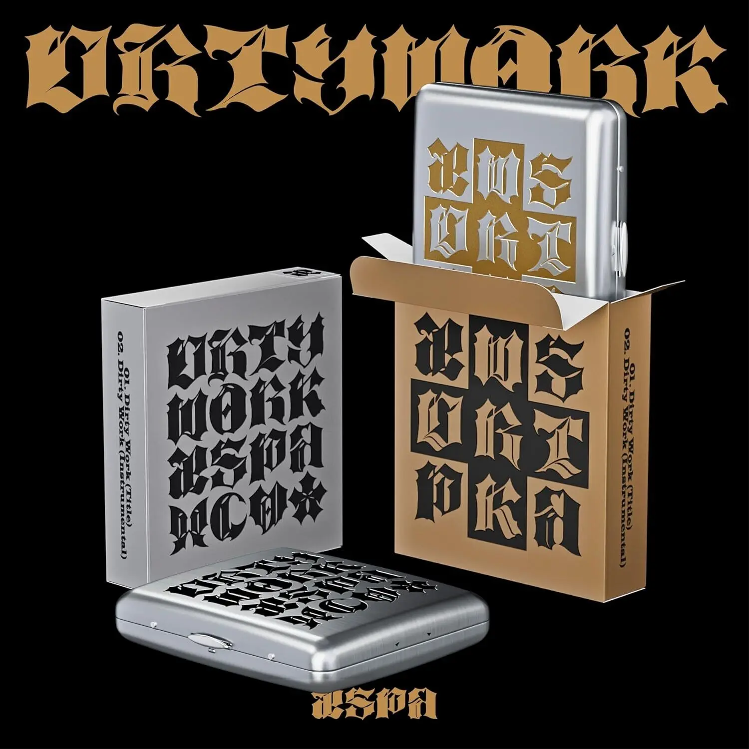 Aespa - Dirty Work [Dirty Case Ver.]  [CD5 MAXI-SINGLE] Photo Book, Photos, Stickers, Tin Case