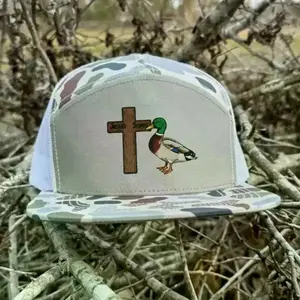 Jesus Saves Duck Hunting Hat | Mallard Camo Trucker Cap | Christian Faith Embroidered Snapback | Outdoor Hunting Hat for Men Women | Religious Duck Hunter Gift