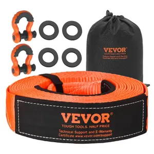 fathersdaygift VEVOR Recovery Tow Strap 3 inches, 8 feet 36, 000 lbs Break Strength, Triple Reinforced Loop Straps, Tree Saver, Winch Line Extension Strap, Off Road Towing and Recovery, Extreme Weather ResistanceVEVOR Super Brand Day