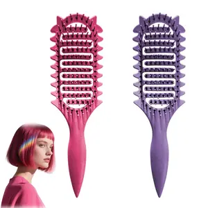 2-piece set Curl brush for curly hair wet,pick combs for women and hair brush for men(Rose + Violet) hair  combs Detangling Hairbrush curl defining brush dandruff remover comb wavy thermal brush curling iron twist king