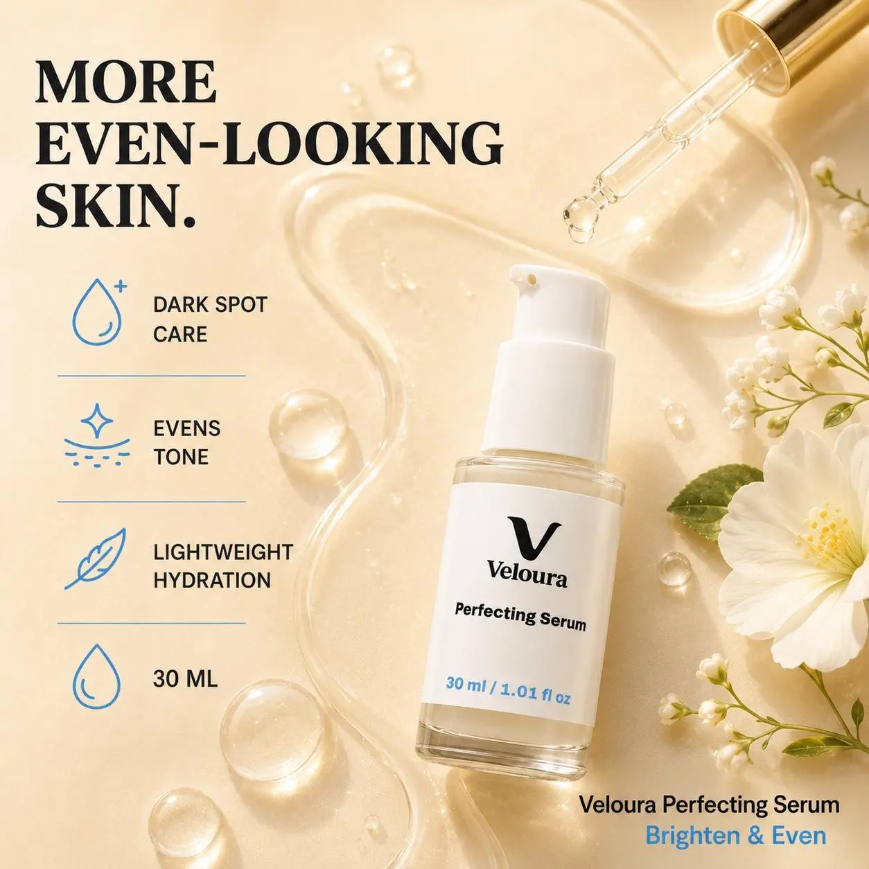 Veloura Pigment Perfecting Serum for Dark Spots and Uneven Tone - 30 ml / 1.01 fl oz