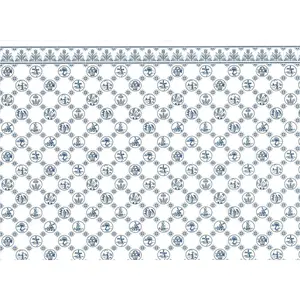 Dollhouse Wallpaper Kitchen "Dutch Tile" Delft Style 1:12 Scale Blue & White Tulip Border