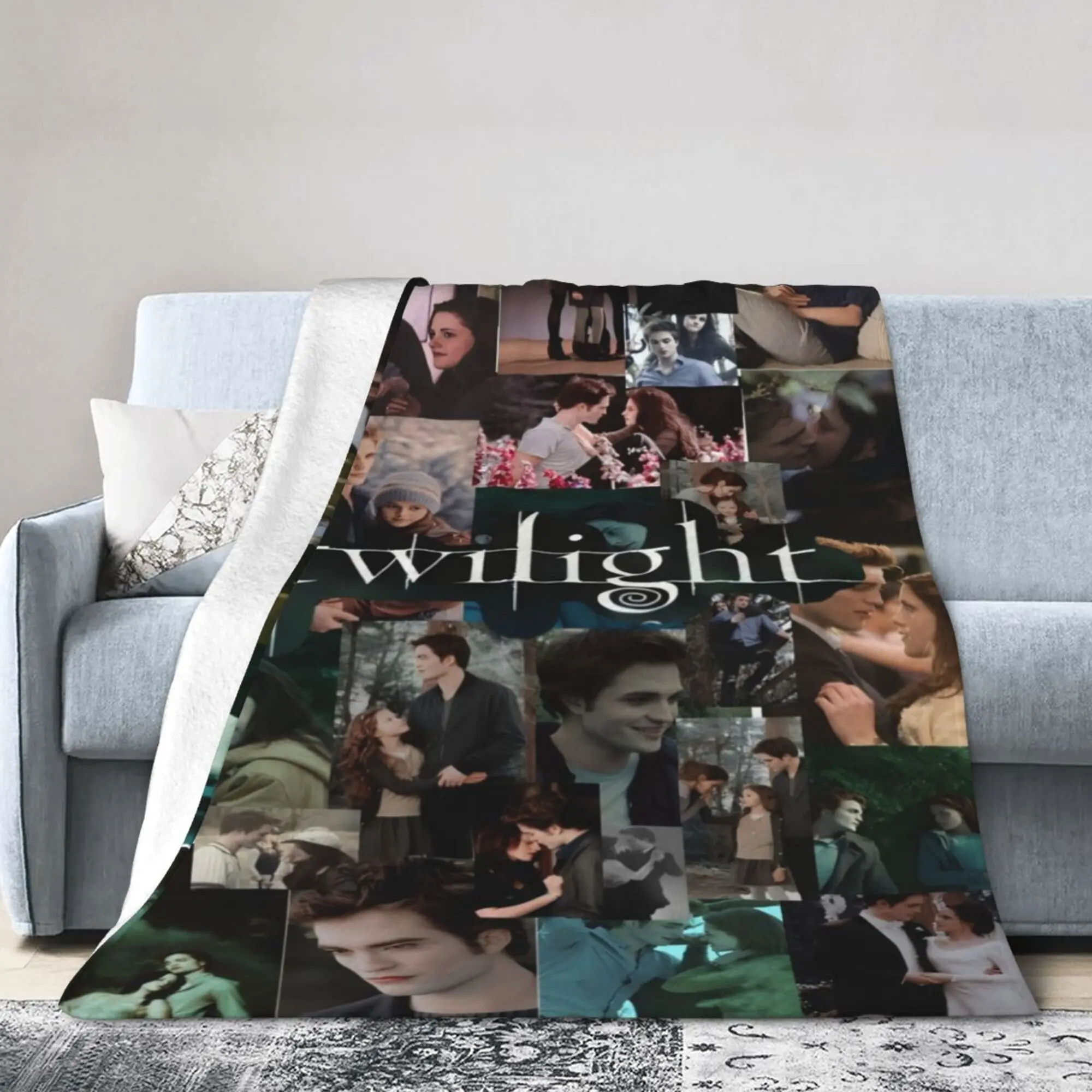 Twilight-Themed Ultra-Soft Flannel Throw Blanket - Cozy Aesthetic, Warm All-Season Linen for Sofa, Office - Versatile Gift Idea