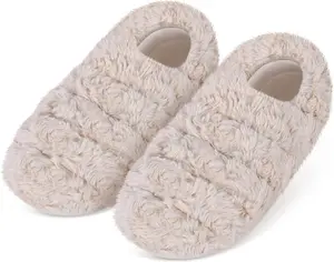 Microwavable Heated Patches Slippers with Natural Flaxseed Filling