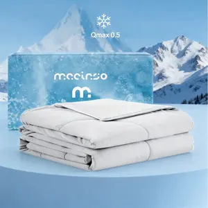 Macinso Cooling Comforter - King Size, Q-Max>0.5 Arc-Chill, Reversible Grey Silky Satin, Lightweight Breathable Summer Quilt for Hot Sleepers (Night Sweats Relief), Pet-Friendly Outdoor Cooling Blanket