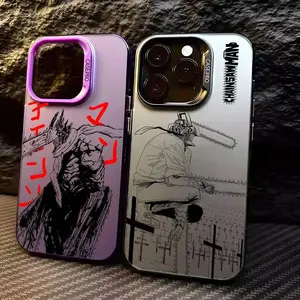 Anime C-Chainsaw M-Man Phone Case For iPhone 17 Air 16 15 14 13 12 11 Pro Max Plus Colorful Gradient Soft TPU Back Cover