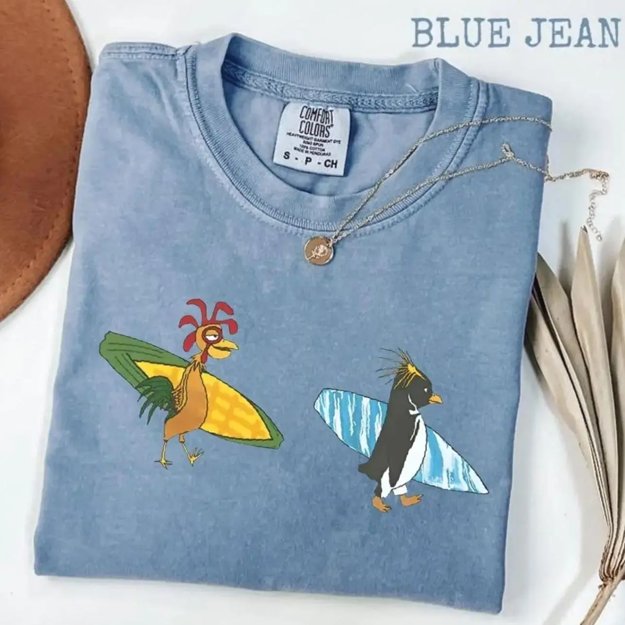 Comfort Colors Cody Maverick and Chicken Joe T-Shirt, Funny Surf’s Up Cartoon-Inspired Graphic Tee with Retro Movie Meme Design, Trendy Oversized Casual Outfit, Stylish Gift Top Perfect for Men and Women, Everyday Appreciation Shirt for Funny Film Fans