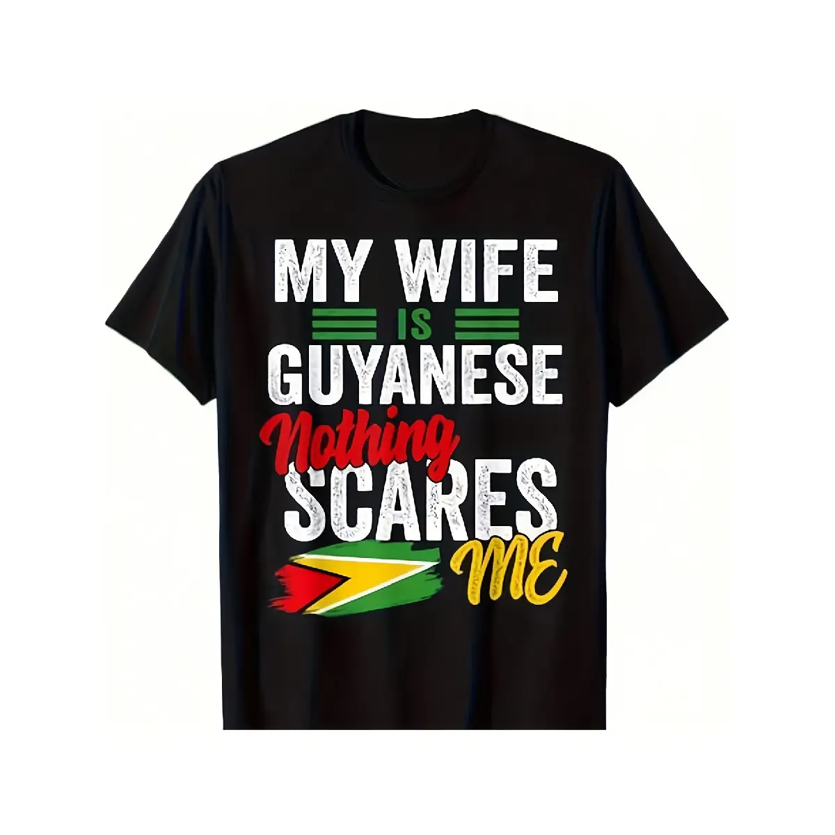 S&S Women's Short-Sleeve Graphic T-Shirt, Guyana's Heritage Printed Top, 180g Casual Tshirt, Machine-Washable, Easter Gift for Parents & Friends, S-XXXL Black 2026 Summer Style, Streetwear, Shortsleeve, Round Neck, Tee, Vintage, Letter Print, Cotton, Chin
