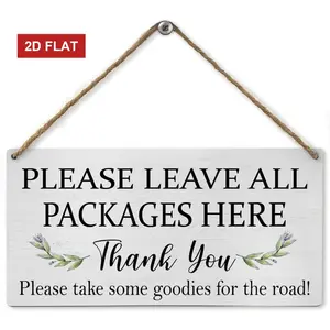 Thank You Delivery Driver Sign - Rustic Wooden Wall Hanging for Front Door, Outdoor Package Delivery Boxes & Mail Box -3.93x7.87inch