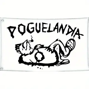 DOIECNHU Poguelandia 3x5FT Flag - 100D Polyester Funny Outer Banks Tapestry with Grommets, Durable Wall Hanging Decor, No Electricity Needed, Fabric Material