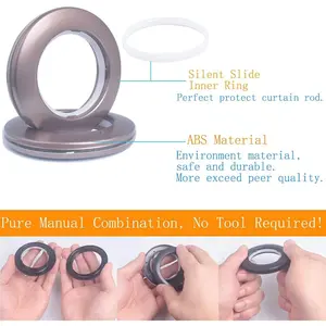 32 Pack Curtain Grommet, Inner Diameter 1-9/16"(40mm) Curtain Eyelet Rings Roman Ring Grommet Curtains Grommets kit for Casement Eyelet Tool Accessory (Coffee)