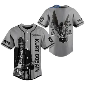 Kurt Coban It Is Better To Burn Out Than To Fade Away Custom Name Number Baseball Jersey