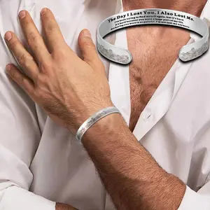 THE DAY I LOST YOU, I ALSO LOST ME Adjustable C-shaped Open Bracelet, Commemorative Jewelry, Anniversary Animal Lovers Gift