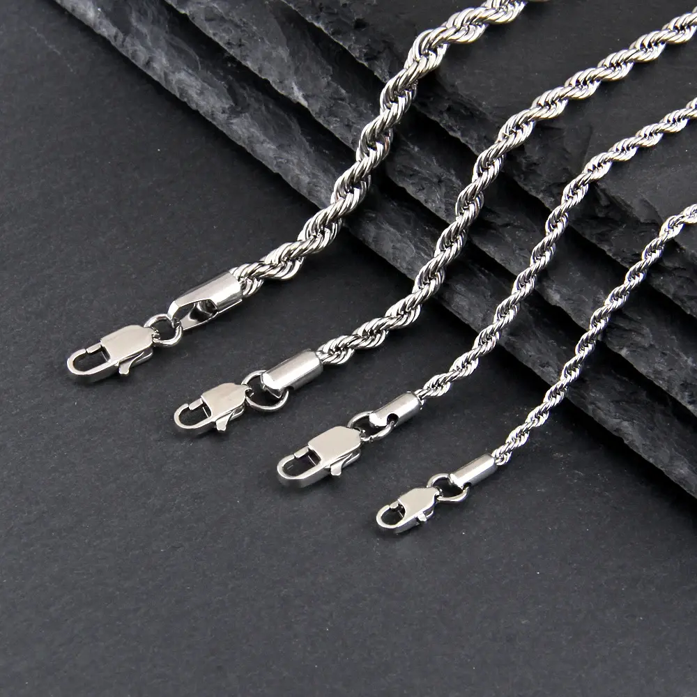 stainless steel twist chain net red titanium steel necklace clavicle chain elegant simple fashion jewelry