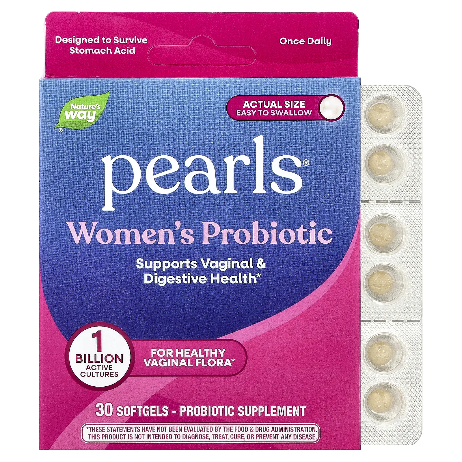 Nature's Way Pearls®, Women's Probiotic , 1 Billion CFU, 30 Softgels