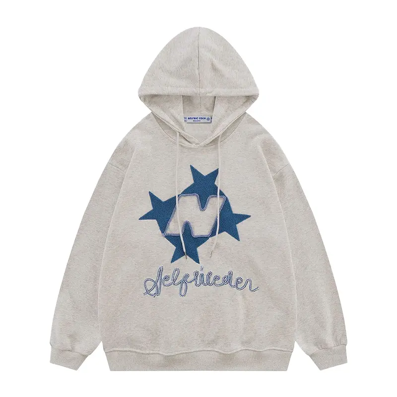 Aelfric Eden Stellaris Embroidered Pullover Hoodie Menswear Casual Long Sleeve Sweatshirts Tops Streetwear y2k 2000s clothes 90s vintage men