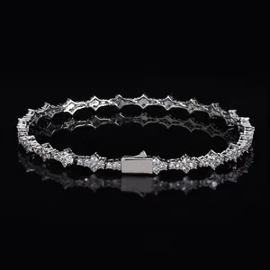 6.5mm Tennis Bracelet for Women Men, 18K White/Yellow Gold Plated Cubic Zirconia Classic Tennis Bracelet