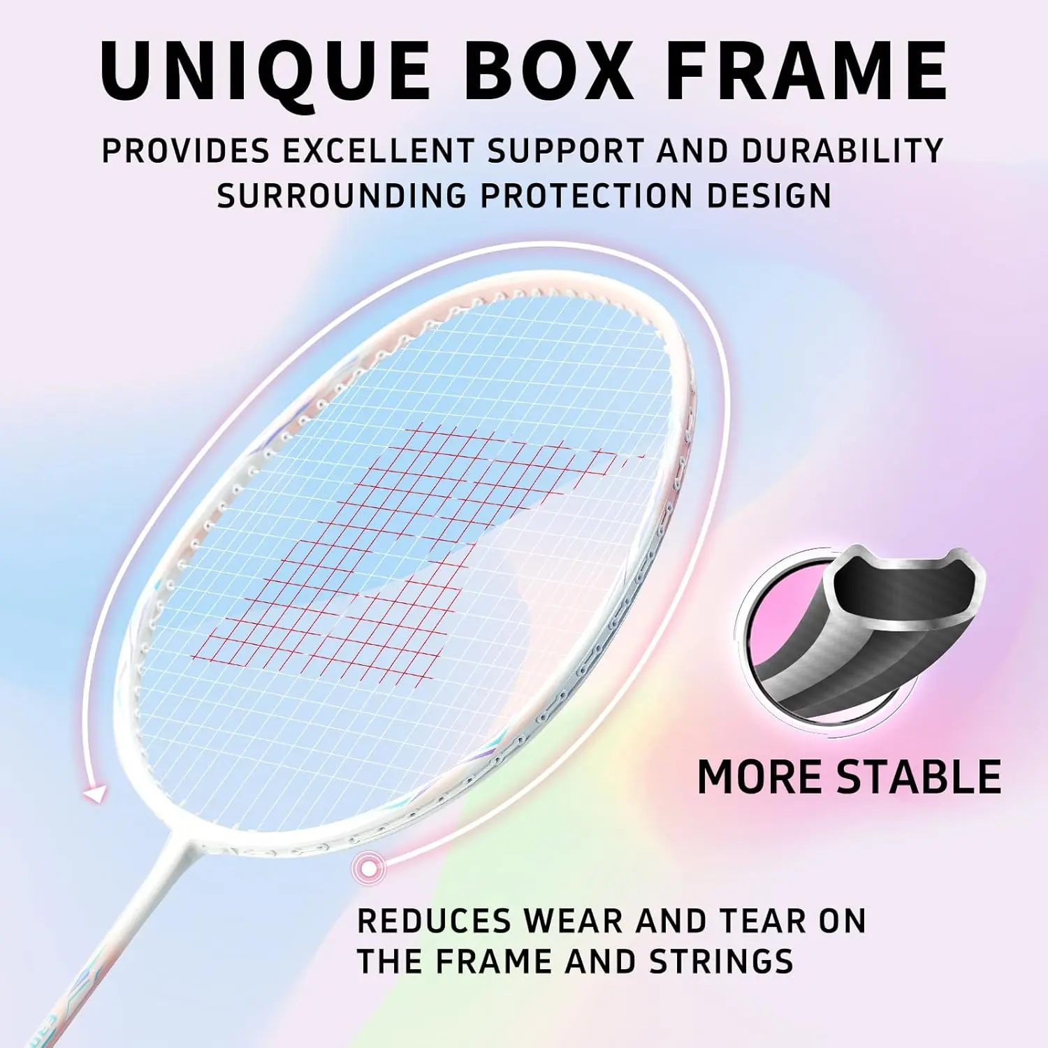 Badminton Racket Set for Beginners, 2 Carbon Shafts, 1 Carry Bag & Grip Tape, 3U Professional Durable Racquets for Outdoor Games