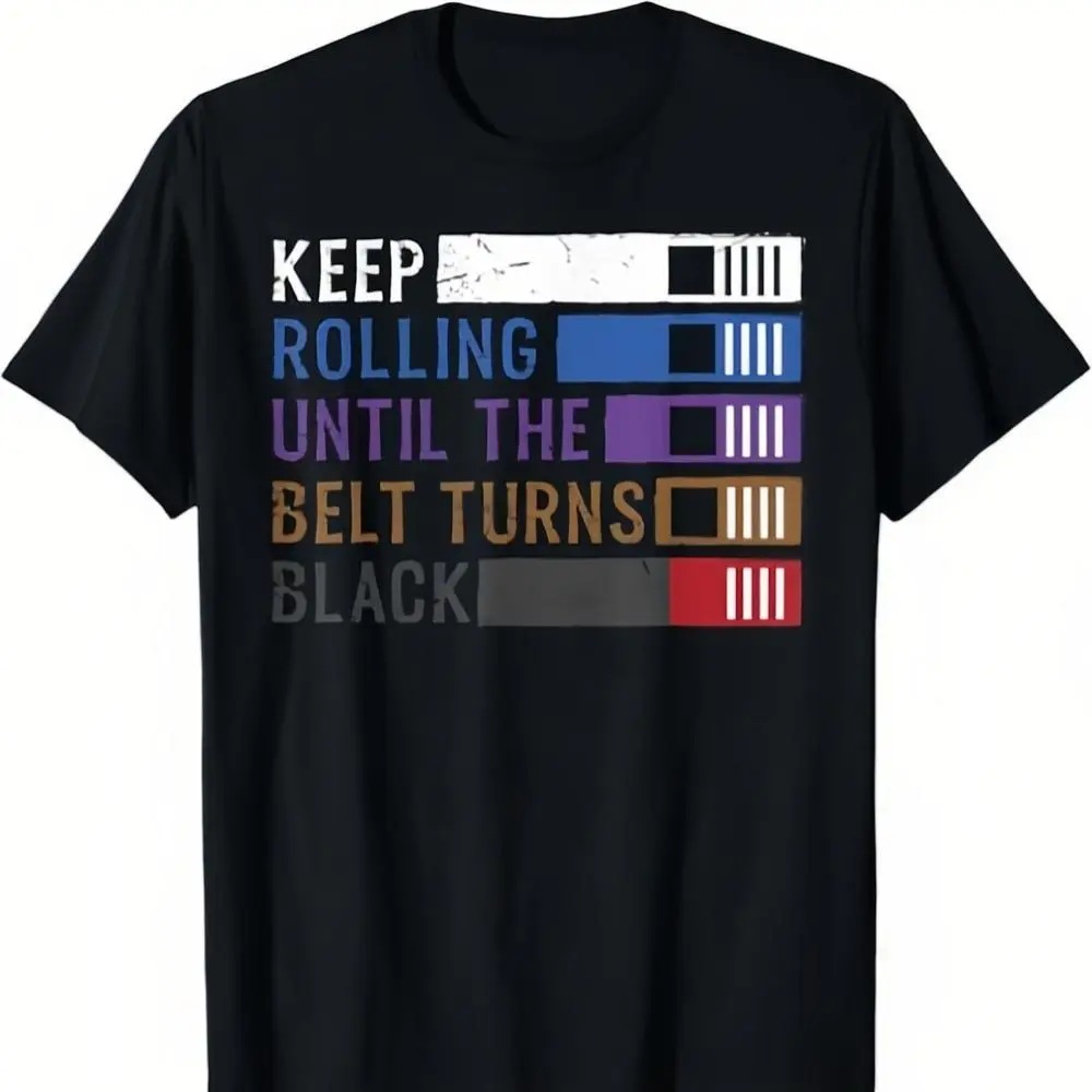 Jiu Jitsu Graphic T-Shirt with 'Keep Rolling' Slogan, Unisex 100% Cotton Casual Short Sleeve Top in a Classic Fit, Casual Graphic Tee, Casual Fashion Tee, Short Sleeve Tops