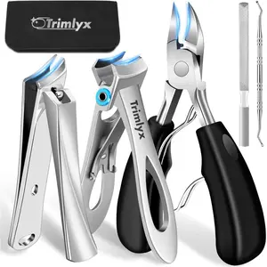 Toenail Clippers for Thick Toenails, Trimlyx Heavy Duty Toe Nail Clippers for Thick Nails for Seniors, Ingrown Nail Clippers for Men, Large Slanted Nail Clippers for Seniors Thick Nails 5Pcs