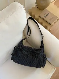 versatile one-shoulder messenger bag,Trending purses for 2026,work bags for women, crossbody bag,retro plaid one-shoulder underarm bag