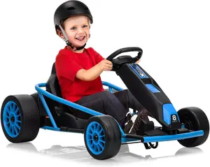 GAOMON 24V Kids Electric Riding Go Kart with Dual 250w Motors,9Ah Battery,8MPH High-Speed Drifting Car Featuring Power Display,Slow Start,Adjustable High/Low Speeds,Music,Horn,and Max Load 150Lbs,blue