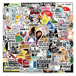 Funny Sarcastic Meme Quote Scrapbook Stickers Pack, 100pcs Waterproof Humorous Decals, Aesthetic Sassy Stickers for Teens & Adults, Perfect for Gifts, Scrapbook Accessories