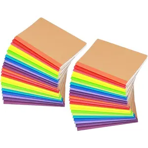 A5 Blank Notebook Bulk,48 pack  Cover Blank Sketch Book Pad Travel Journals with Pastel Color  for Students Office, 60 Pages, 8.3"x 5.5"