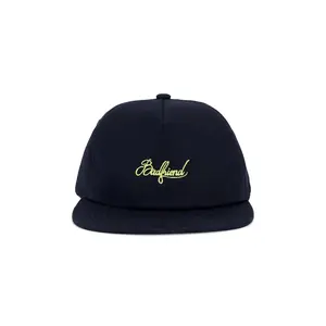 Badfriend Cursive Logo 5 Panel Hat in Navy