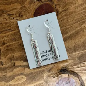925 Steeling Silver Dangle Bar Earring