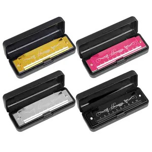 10 Hole 20 Tone Harmonica, 1 Count Portable C Key Durable Harmonica with Case, Musical Instrument for Beginners & Professionals