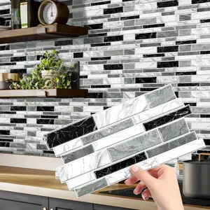 Simulation Marble Splicing Models Tile Wall Stickers, Self-Adhesive Waterproof Marble Pattern Wallpaper, Bathroom & Kitchen Wall Decoration