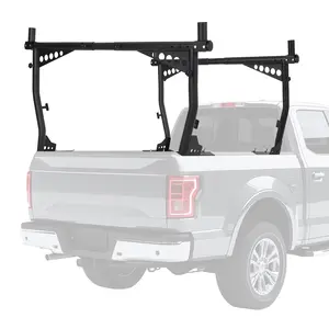 【GARVEE】Extendable Truck Ladder Rack, Adjustable 52"-82" Steel Rack with 1200 Lbs Capacity, Heavy-Duty No-Drill Pickup Rack for Kayaks, Lumber, Ladders, and Rooftop Cargo