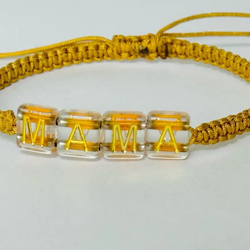 Gold Macrame Adjustable Personalized Name Bracelets , BFF Jewelry Gift for Men and Women (Fits 6.5-8 inches)