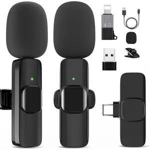 Wireless Microphone for iPhone，iPad, Android, Lavalier Microphone for Video Recording, Noise Reduction, Clip on Mini Mic for Tiktok, YouTube, Vlog, Podcast, ASMR