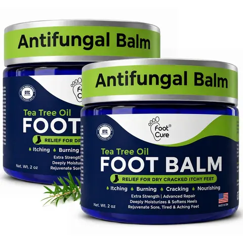 Foot Cure Tea Tree Foot Balm for Dry, Cracked Feet – Moisturizing Repair Cream Soothes Rough Heels and Odor Care