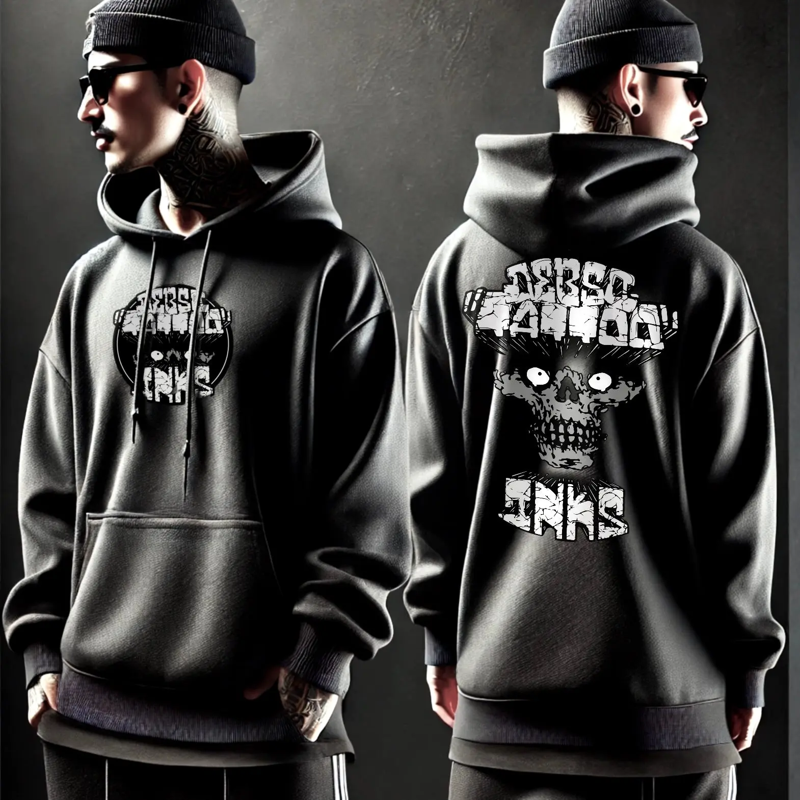 Debso Tattoo Inks Men's Hoodie - Black, Sporty Design, Soft Fabric, Matching Hem, Suitable for Active Wear