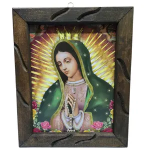 Virgen De Guadalupe (#4) Rustic Frame For Wall Oil Painting Our Lady Of Guadalupe  Imagen Image Cuadro Mother Mary Virgen Maria Classic Religious art image, home decor, wall decor, church events, gifts