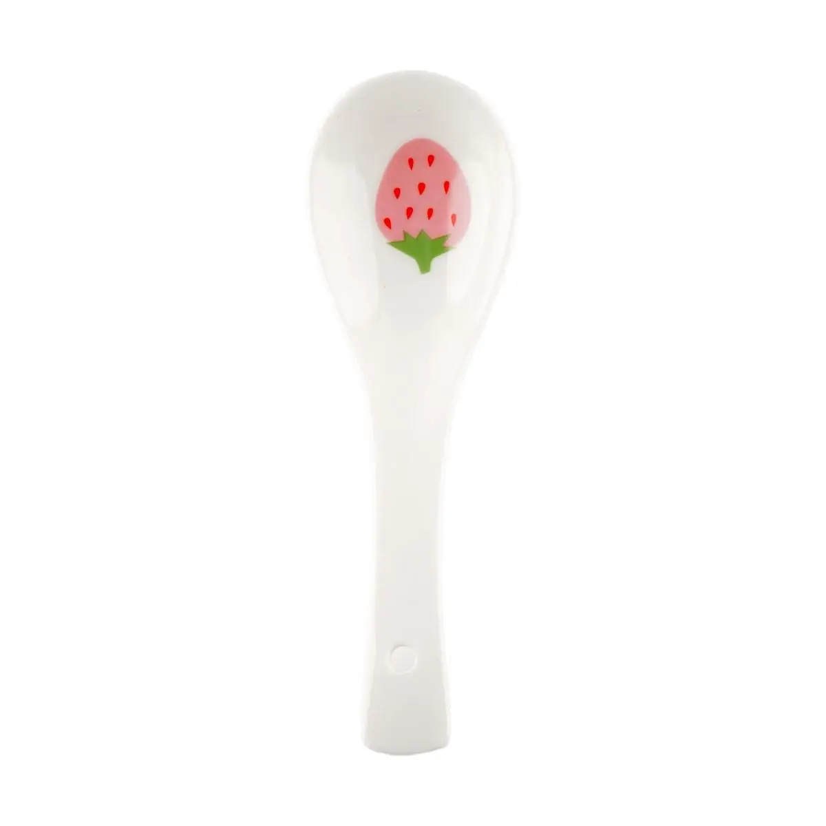 KAWASIMAYA Strawberry Series Ceramic Soup Spoon Set - Cute Mini Spoons for Desserts and Soups