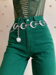 Women's Fashion Chain Belt, Star Decorated Belt, Street Style Adjustable Waist Belt for Party, Daily Clothing Decor, Trendy All-match & Exquisite Belt for Birthday Gift