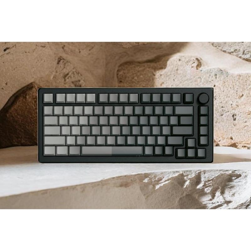 Double Shot PBT keycap set,Shine Through keycaps 75 percent, Cherry Profile custom Key caps,Gradient Dark Grey,Side Printed Keyboard caps for Mechanical Gaming Keyboards(121key,only keycaps) Double Shot PBT keycap set,Shine Through keycaps 75 percent, Cherry Profile custom Key caps,Gradient Dark Grey,Side Printed Keyboard caps for Mechanical Gaming Keyboards(121key,only keycaps)