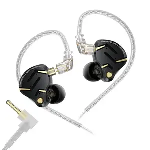 Kz Zs12 Pro 2 USB-C Wired Headphones, 3.5mm In-Ear Gaming Earbuds, HiFi Clear Sound, Immersive Bass, 5ba 1dd 6 Units, Type-C Design